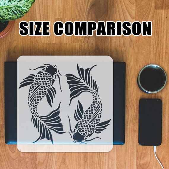 FINGERINSPIRE 12 Stück 12 Stile Tiermuster Malschablonen 30x30 cm Chinesischer Drache Panda Koi Schablone Katze Hirsch Tierthema Vorlage Zum Malen Auf Holz Wand Leinwand Möbeln