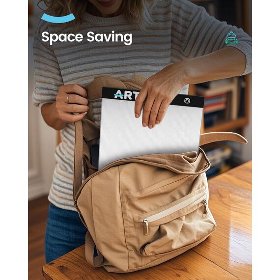 ARTDOT Leuchttisch A4 für 5D Diamond Painting Zubehör, Einstellbare Helligkeit Diamant Painting Lichtplatten mit Ständer