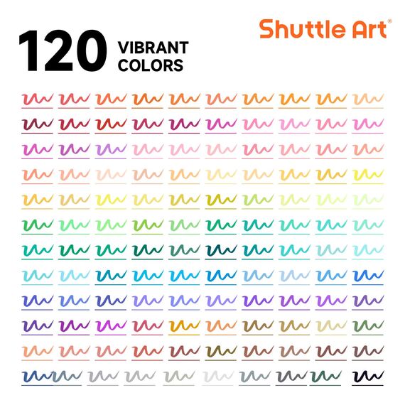 Shuttle Art Dual Brush Pen Set, 120 bunte Filzstifte doppelköpfige Pinselstifte mit weicher Spitze, Aquarellstifte mit zwei Arten von Schreibfedern Fasermaler (1-2mm) & Fineliner(0,4mm), doppelseitig