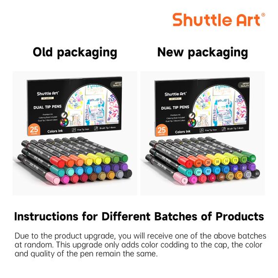 Shuttle Art Dual Brush Pen Set, 25 doppelseitige Pinselstifte, Filzstifte Dicke und Dünne, Aquarellstifte mit Malbuch für Kinder, Filzstifte für Erwachsene zum Malen Handlettering, Kalligraphie Stifte