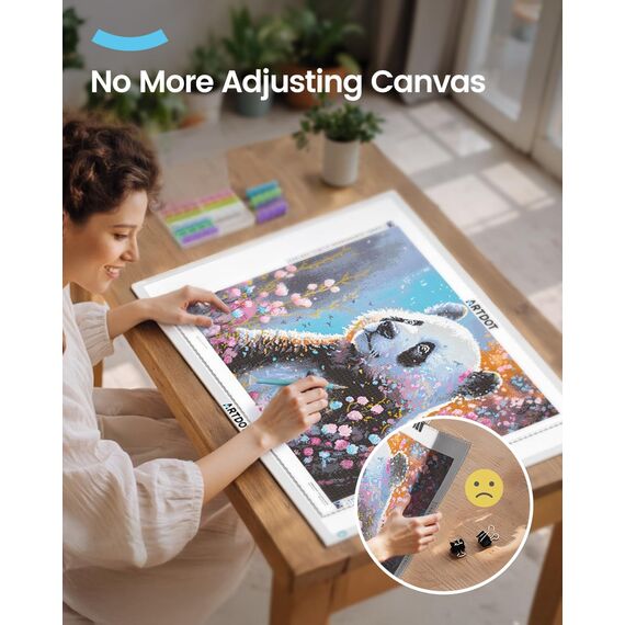 ARTDOT Leuchttisch A1 für 5D Diamond Painting Zubehör, Einstellbare Helligkeit Diamant Painting Lichtplatten