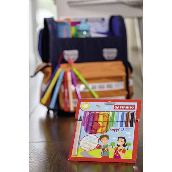 STABILO - Filzstift mit Kappenring - Cappi - 12er Pack