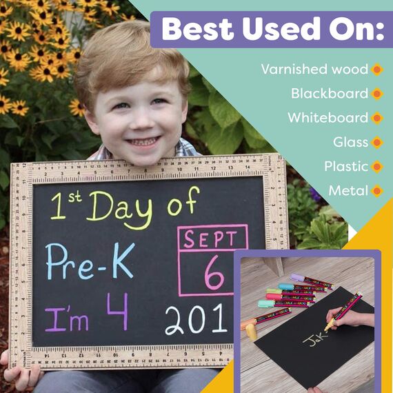 Erstklassige Kreidestifte – Klassische Pastellfarbe, Stifte für Kreidetafel und Fenster – Kindersicher, ungiftig, staubfrei, abwaschbar – Doppelseitige feine Spitze, Kreidestifte für Menüs, Bistro