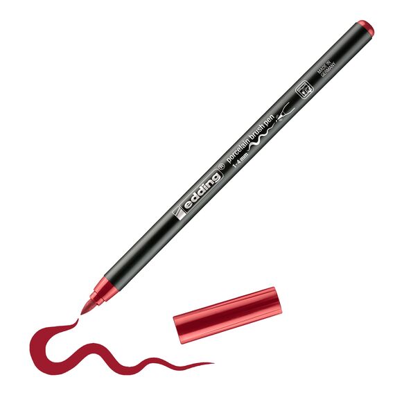 e-4200 porcelain brushpen karmesin