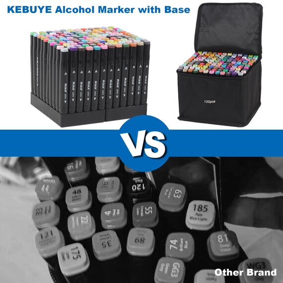 Kebuye Alkohol Marker Set, Alkohol Stifte Set 120 Farben Marker & Filzstifte Twin Tip Künstler Stifte Permanenter Marker FüR Manga, Design, Malerei, Zeichnung Twin Markers Art mit Lagerbasis