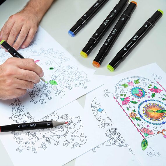 Kebuye Alkohol Marker Set, Alkohol Stifte Set 120 Farben Marker & Filzstifte Twin Tip Künstler Stifte Permanenter Marker FüR Manga, Design, Malerei, Zeichnung Twin Markers Art mit Lagerbasis