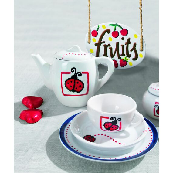 Porzellanstift braun e 4200-1 Stift - Pinselspitze 1-4 mm - Filzstift zum Beschriften u. Dekorieren von Keramik, Porzellan - spülmaschinenfest, lichtechte Tinte, schnell trocknend - edding