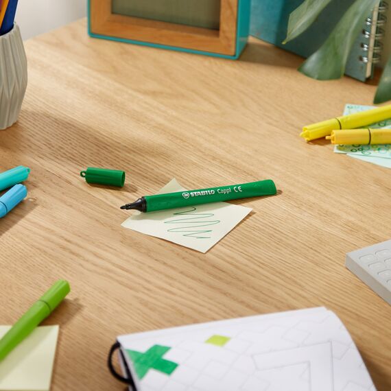 STABILO - Filzstift mit Kappenring - Cappi - 2x 18er Pack - mit 18 verschiedenen Farben