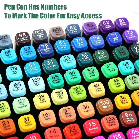 Kebuye Alkohol Marker Set, Alkohol Stifte Set 120 Farben Marker & Filzstifte Twin Tip Künstler Stifte Permanenter Marker FüR Manga, Design, Malerei, Zeichnung Twin Markers Art mit Lagerbasis