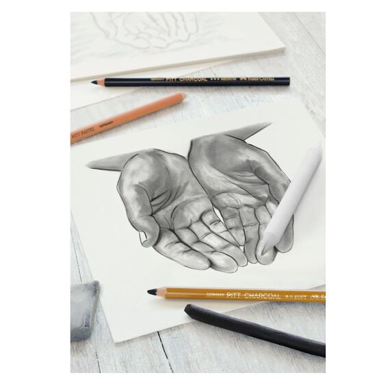 Faber-Castell 114002 - Kohle Sketch Set Goldfaber, 7 teilig