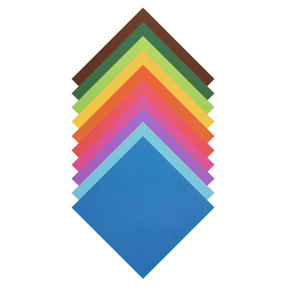 folia 8920 - Faltblätter 20 x 20 cm, 70 g/qm, 100 Blatt sortiert in 10 intensiven Farben - ideal zum Papierfalten und für andere kreative Bastelarbeiten