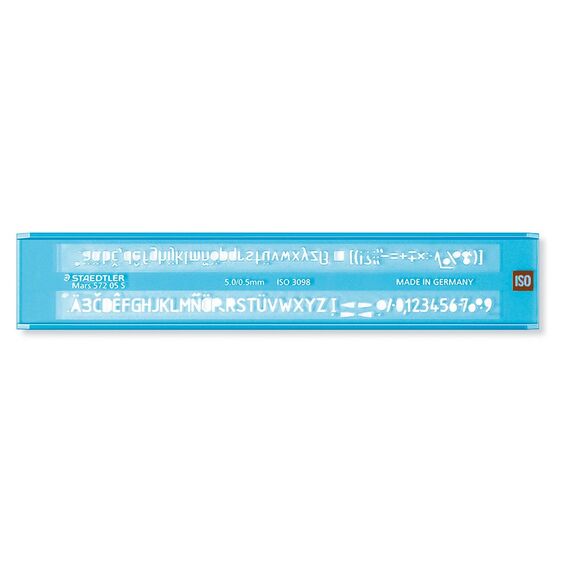 STAEDTLER 572 Mars Schriftschablone, blau-transparent, 0.5mm