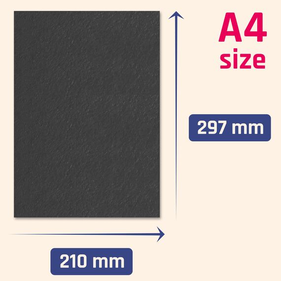50 Blatt, 120g - Tonpapier Schwarz A4, Bastelpapier Druckerpapier zum Basteln, Schwarzes Papier