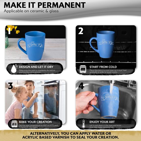 Stylo 4 Stück Metallic Marker Stifte Set – Silber, permanente Acrylmarker, Stift für Glas, Keramik, Steinmalerei, Kunsthandwerk für Erwachsene