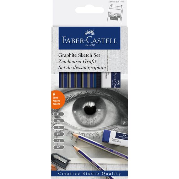 Faber-Castell 205279 - Goldfaber Zeichenset 16-teilig, Einsteiger Set mit Bleistifte, Radierer und Spitzer