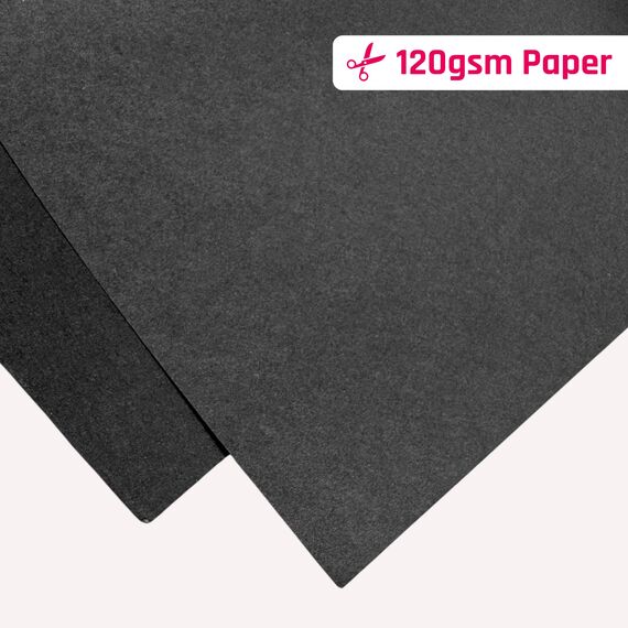 50 Blatt, 120g - Tonpapier Schwarz A4, Bastelpapier Druckerpapier zum Basteln, Schwarzes Papier