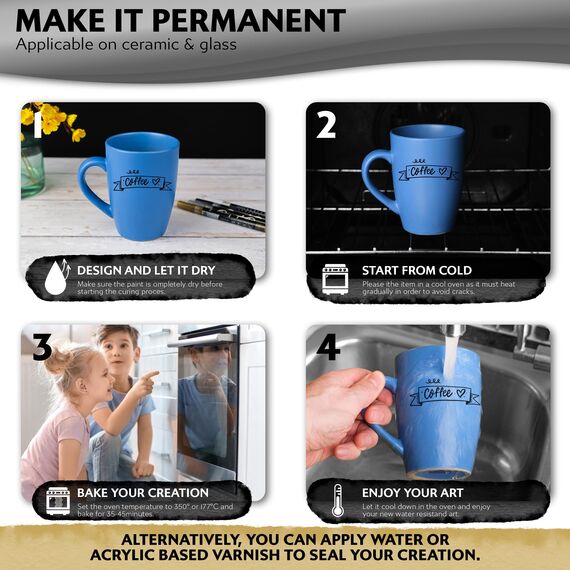 Stylo 4 Stück Metallic Marker Stifte Set – Weiß, permanente Acrylmarker, Stift für Glas, Keramik, Steinmalerei, Kunsthandwerk für Erwachsene