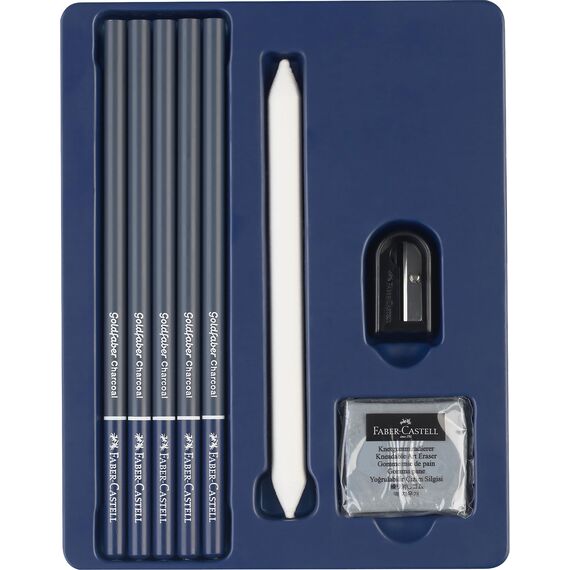 Faber-Castell 205279 - Goldfaber Zeichenset 16-teilig, Einsteiger Set mit Bleistifte, Radierer und Spitzer