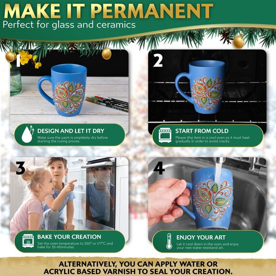 Stylo Marker Stifte Set für Weihnachten Deko und Geschenktüten Weihnachten, Weiß, Rot, Gold, Grün - Perfekt für Kreative Weihnachtsgestaltungen und Bastelprojekte