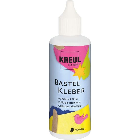 KREUL 49360 - Bastelkleber transparent, 80 ml, auf Wasserbasis, lösungsmittelfrei, für viele verschiedene Materialien