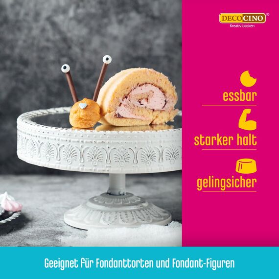 Decocino Essbarer Kleber – für Torten-Deko, Kuchen-Deko – CMC-Kleber, Lebensmittel-Kleber – zum Kleben auf Fondant, Torten und anderen Speisen