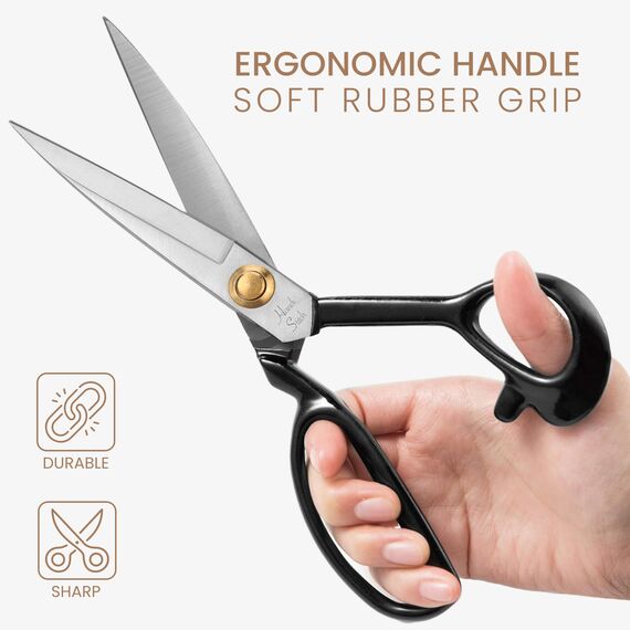 Handi Stitch Stoffschere scharf - Schneiderschere Nähzubehör - Nähschere mit Fadenschneider - Profi Textilschere aus Edelstahl – Schere zum Schneiden von Stoff - Zubehör zum Nähen