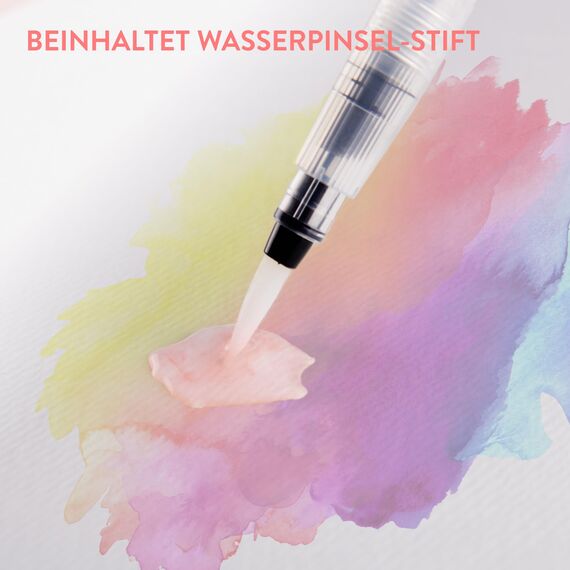 int!rend Brush Pen Set - 6 Aquarellstifte, 1 Wasserpinselstift - Optimales Einstiegsset - Pinselstifte für Bullet Journal, Handlettering Stifte, Malen Stifte Set