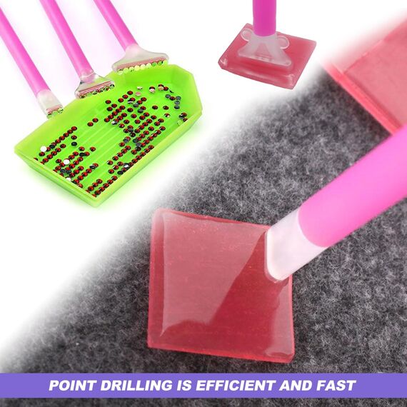 Diamond Painting Stift Kleber Ton 100pcs DIY Diamant Painting Wachs Malerei Klebeton Diamant Kunst Kleber Leim mit Aufbewahrungsbox