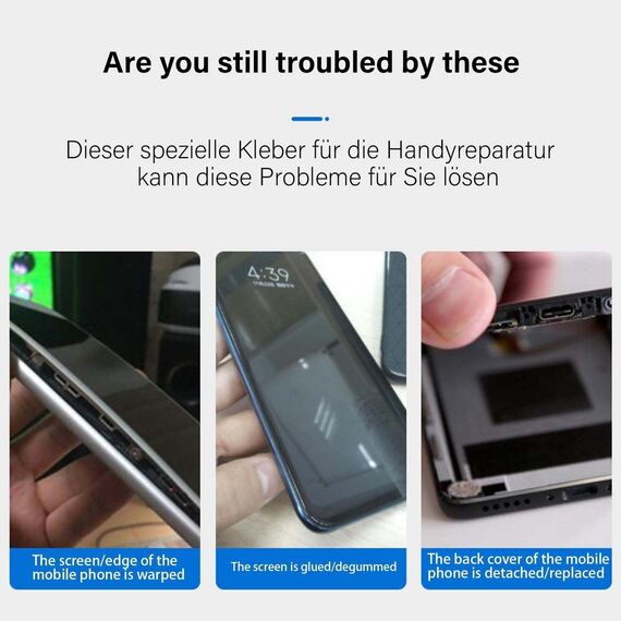 Handy-Display-Kleber wird mit Kofferraumzubehör, kristallklarem Kleber, Screen Adhesive Comes With Trunk Accessories, Crystal Clear Adhesive, Waterproof and Paintable Strong Flexible Craft, Suitab