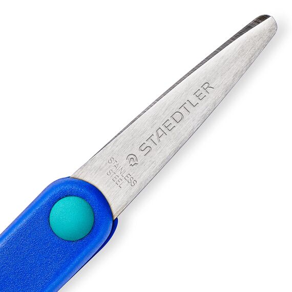 STAEDTLER 965 14LNBK Bastelschere (Noris Club, ergonomische Griffzone, gerundete Klingen, hohe Schneidleistung, für Linkshänder, Länge: 14 cm)
