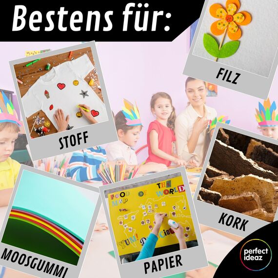 perfect ideaz – Bastelkleber 1.000 ml - transparent & lösungsmittelfrei - starker PVA Flüssigkleber für Papier, Pappe, Stoff, Filz - auswaschbar, ungiftig, Made in Germany