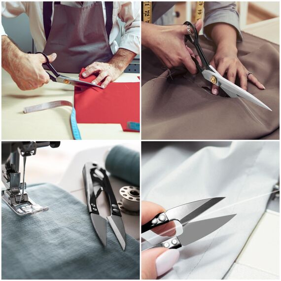 Handi Stitch Stoffschere scharf - Schneiderschere Nähzubehör - Nähschere mit Fadenschneider - Profi Textilschere aus Edelstahl – Schere zum Schneiden von Stoff - Zubehör zum Nähen