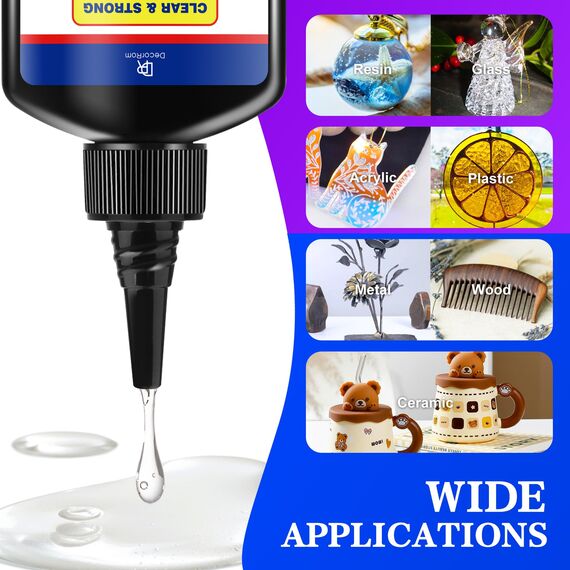 UV Harz mit Lampe - 60g UV Kleber mit wiederaufladbarer LED Taschenlampe - 5 Sekunden Schnellhärtung für Schmuck, Glas, Kunststoff & Harz, Transparenter UV (60g)