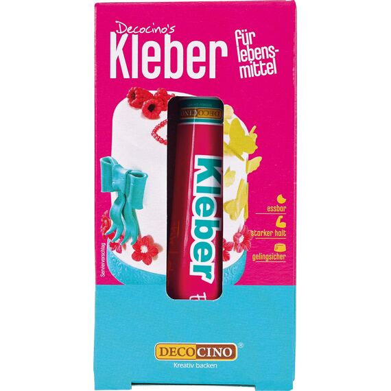 Decocino Essbarer Kleber – für Torten-Deko, Kuchen-Deko – CMC-Kleber, Lebensmittel-Kleber – zum Kleben auf Fondant, Torten und anderen Speisen