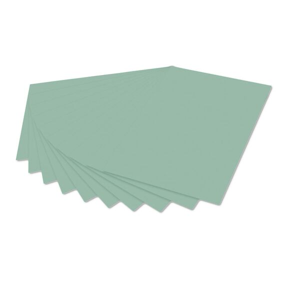 itenga Fotokarton 10 Blatt 50 x 70 cm 300 g/qm - Tonpapier Tonkarton Druckerpapier Bastelpapier Bogen durchgefärbt zum kreativen Gestalten und Basteln (eukalyptus grün)