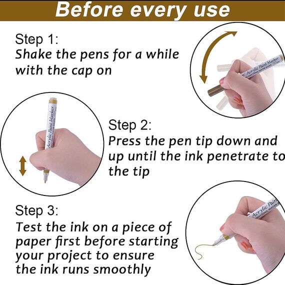 Beager Gold Silber Acrylstifte, 0,7mm Permanent Marker Stifte Wasserfest Lackstift Acrylfarben Stifte Steine Bemalen Stifte für Holz Leinwand Keramik Metall Papier Glas Stoffe Kunststoff 4Pcs