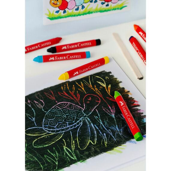 Faber-Castell 120011 - Wachsmalkreiden Jumbo, 12er Box sortiert