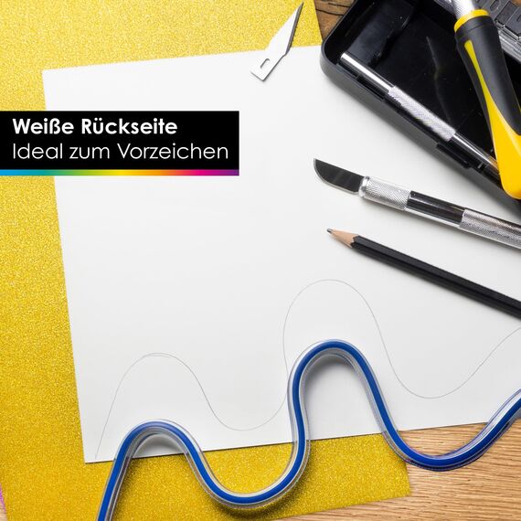 OfficeTree 200 x Glitzerpapier zum Basteln A4 – 20 Farben 250g/m² - Glitzer Papier A4 Bunt - Glitzer Bastelpapier - Glitzer Karton zum Basteln und Gestalten