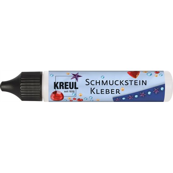 KREUL 49600 - Schmucksteinkleber, 29 ml Pen, auf Wasserbasis hergestellt, trocknet transparent, mit feiner Düse für punktgenaues Aufkleben der Schmucksteine