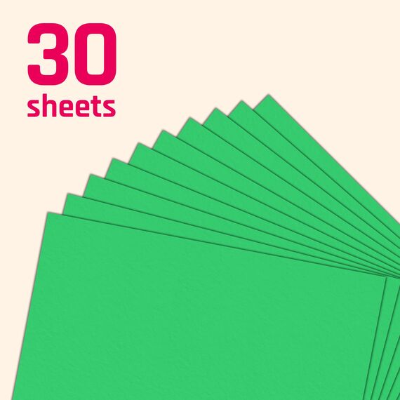 30 Stück, 230gsm - A4 Tonkarton Grün, Tonpapier Karton Bastelkarton Fotokarton Pappe