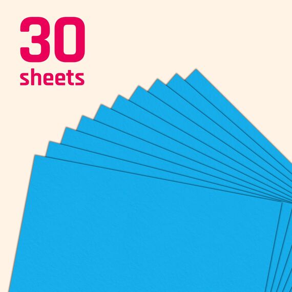 30 Stück, 230gsm - A4 Tonkarton Blau, Tonpapier Karton Bastelkarton Fotokarton Pappe