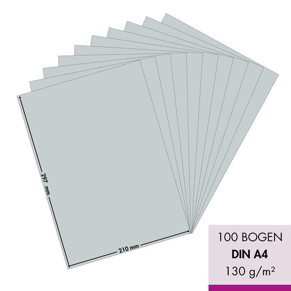 MarpaJansen Tonzeichenpapier - (DIN A4, 100 Bogen, 130 g/m²) - zum Basteln & Gestalten - Zertifizierung durch ,,Blauer Engel" - astro-grau
