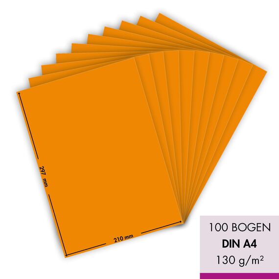 MarpaJansen Tonzeichenpapier - (DIN A4, 100 Bogen, 130 g/m²) - zum Basteln & Gestalten - Zertifizierung durch ,,Blauer Engel" - dahliengelb