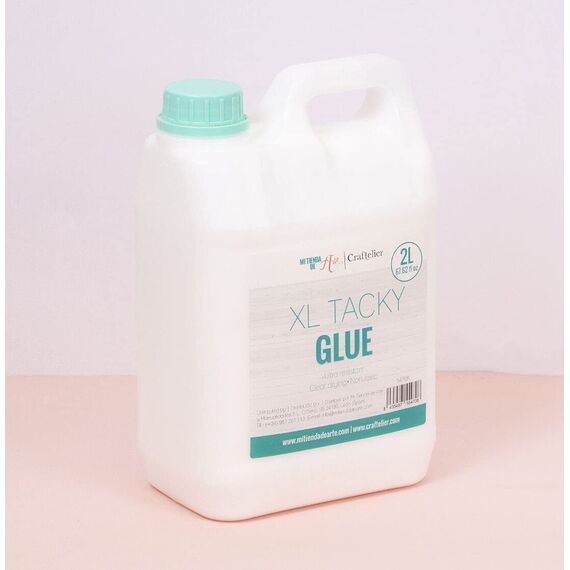Craftelier - Tacky Glue | Mehrzweck-Flüssigkleber für Scrapbooking und Bastelprojekte | Ungiftig | Transparent, flexibel und trocknungsbeständig - Menge 2 Liter