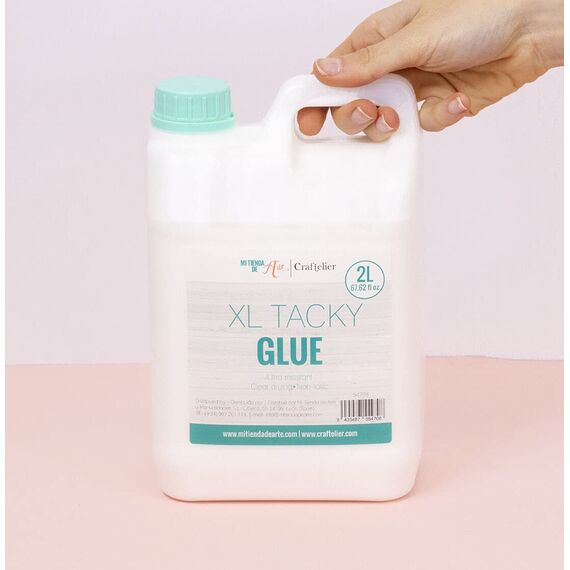Craftelier - Tacky Glue | Mehrzweck-Flüssigkleber für Scrapbooking und Bastelprojekte | Ungiftig | Transparent, flexibel und trocknungsbeständig - Menge 2 Liter