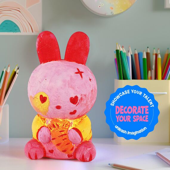 Basteln Mädchen 6 7 8 9 10 Jahre, Kaninchen Lampe Malset-Bastelset Kinder ab 6 Jahre,Geschenk Mädchen 6 7 8 11 12 jahre, Kaninchen Spielzeug, DIY Kreativ Malen Kaninchen Kinder Ostern Geschenkideen