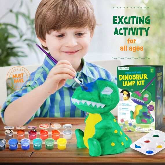 DIY-LAOESE Bastelset Kinder ab 6 Jahre, Dinosaurier Lampe Malset,Kreativ Dinosaurier Spielzeug 6 7 8-12 Jahre Jungen, Geschenk Junge 6-8 10 Jahre Mädchen,Kindergeburtstag Malen Basteln Set