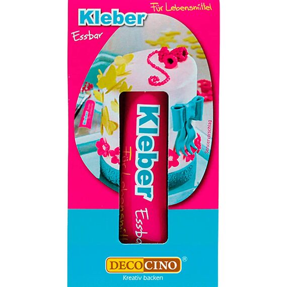DECOCINO Essbarer Kleber – für Torten-Deko, Kuchen-Deko – CMC-Kleber, Lebensmittel-Kleber – zum Kleben auf Fondant, Torten und anderen Speisen