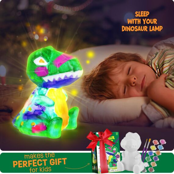 DIY-LAOESE Bastelset Kinder ab 6 Jahre, Dinosaurier Lampe Malset,Kreativ Dinosaurier Spielzeug 6 7 8-12 Jahre Jungen, Geschenk Junge 6-8 10 Jahre Mädchen,Kindergeburtstag Malen Basteln Set