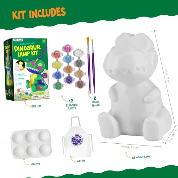 DIY-LAOESE Bastelset Kinder ab 6 Jahre, Dinosaurier Lampe Malset,Kreativ Dinosaurier Spielzeug 6 7 8-12 Jahre Jungen, Geschenk Junge 6-8 10 Jahre Mädchen,Kindergeburtstag Malen Basteln Set